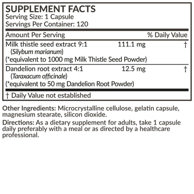 Milk Thistle 1000mg & Dandelion Root - Manu Honey