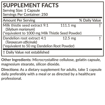 Milk Thistle 1000mg & Dandelion Root - Manu Honey