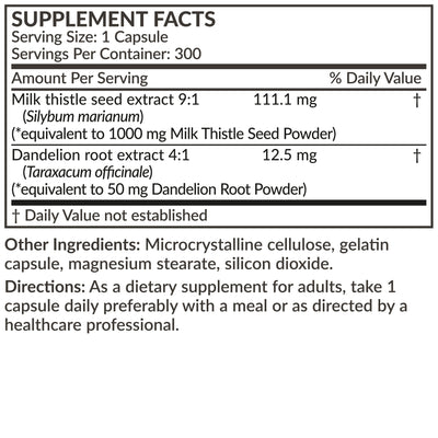 Milk Thistle 1000mg & Dandelion Root - Manu Honey