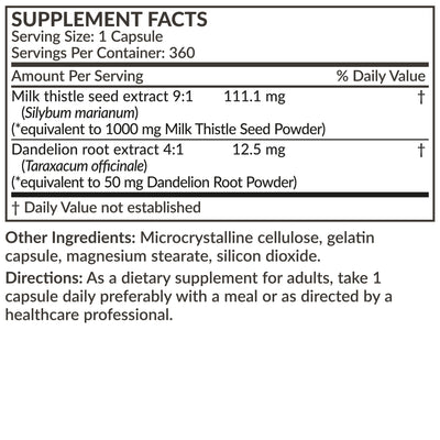 Milk Thistle 1000mg & Dandelion Root - Manu Honey