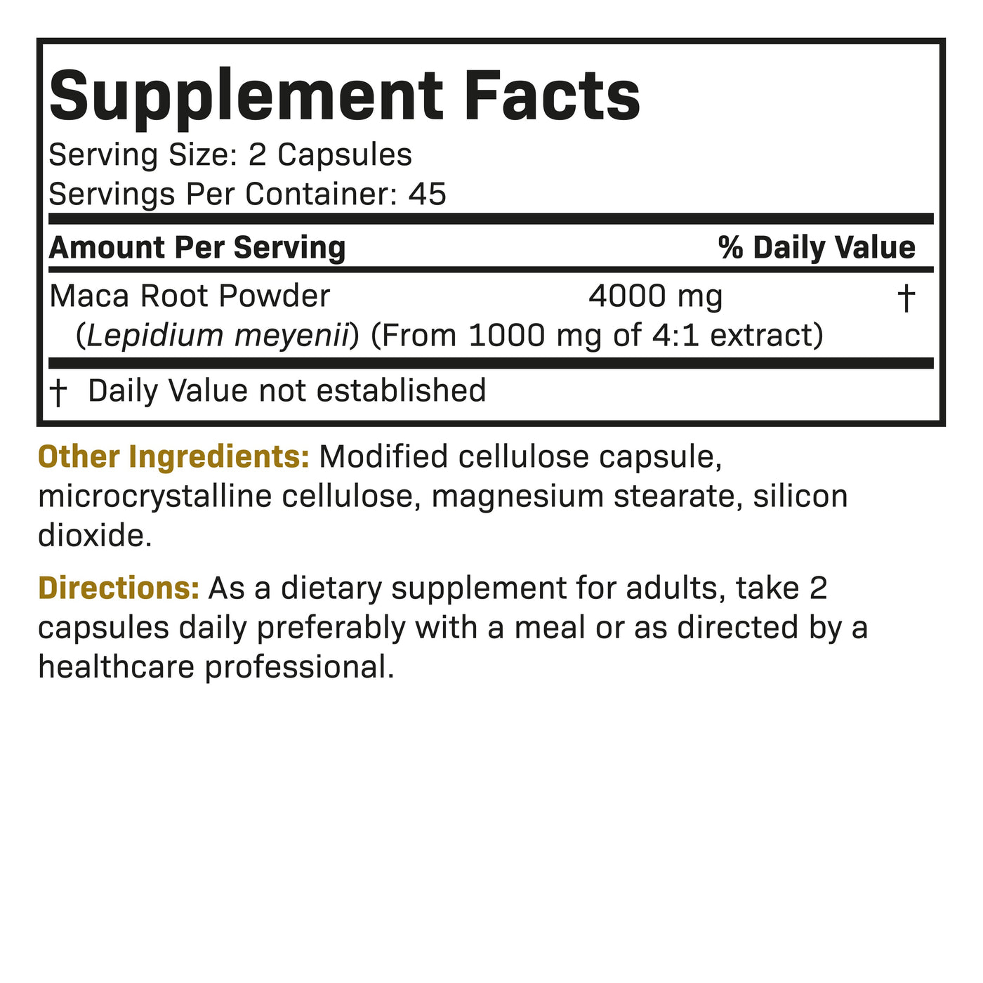 Maca Root Extra Strength 4000 MG - Manu Honey