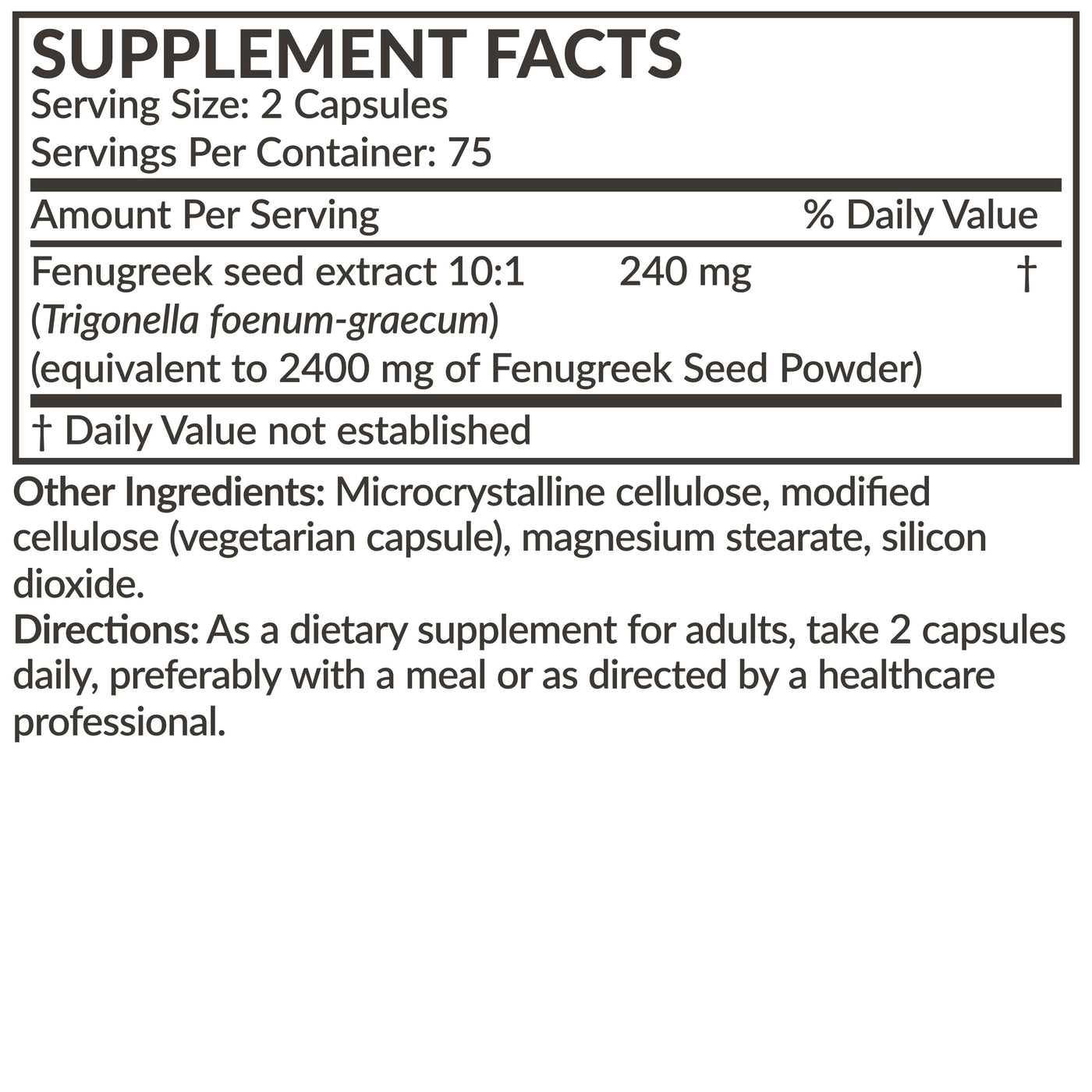 Fenugreek Extra Strength 2400 MG - Manu Honey