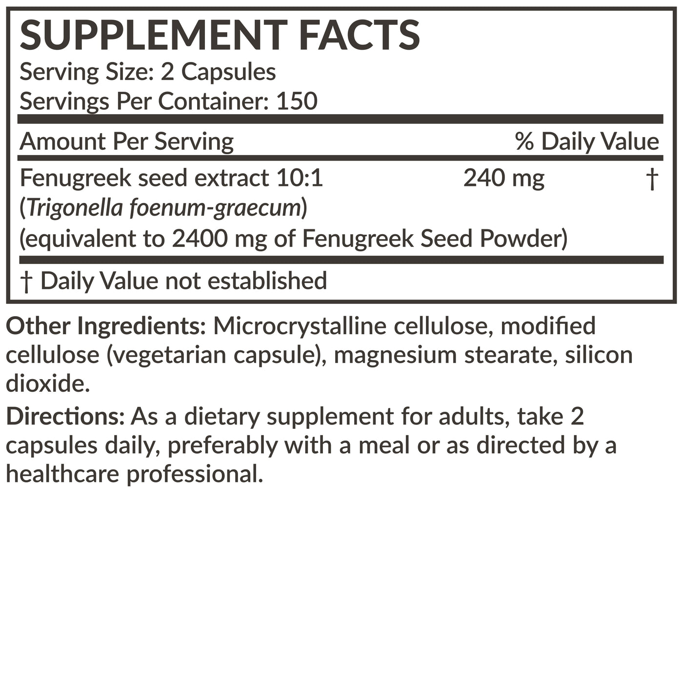 Fenugreek Extra Strength 2400 MG - Manu Honey