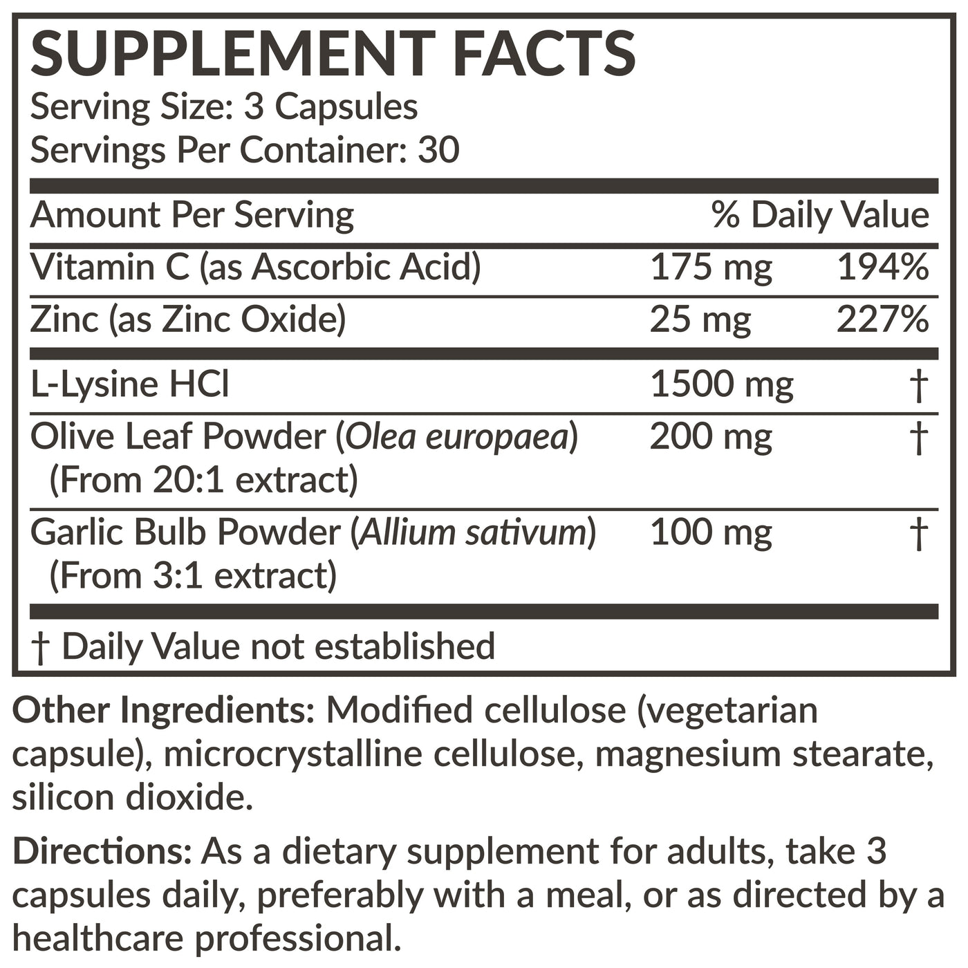 L-Lysine Defense 1500 MG - Manu Honey