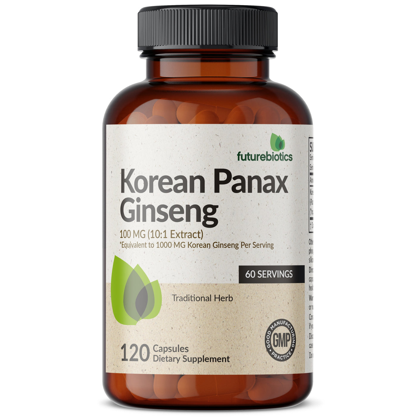 Korean Panax Ginseng, 120 Capsules - Manu Honey