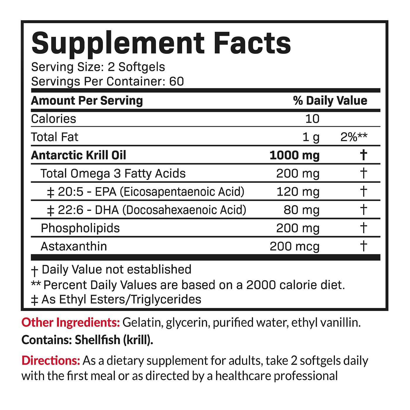 Antarctic Krill Oil 1000 MG with Astaxanthin - Manu Honey