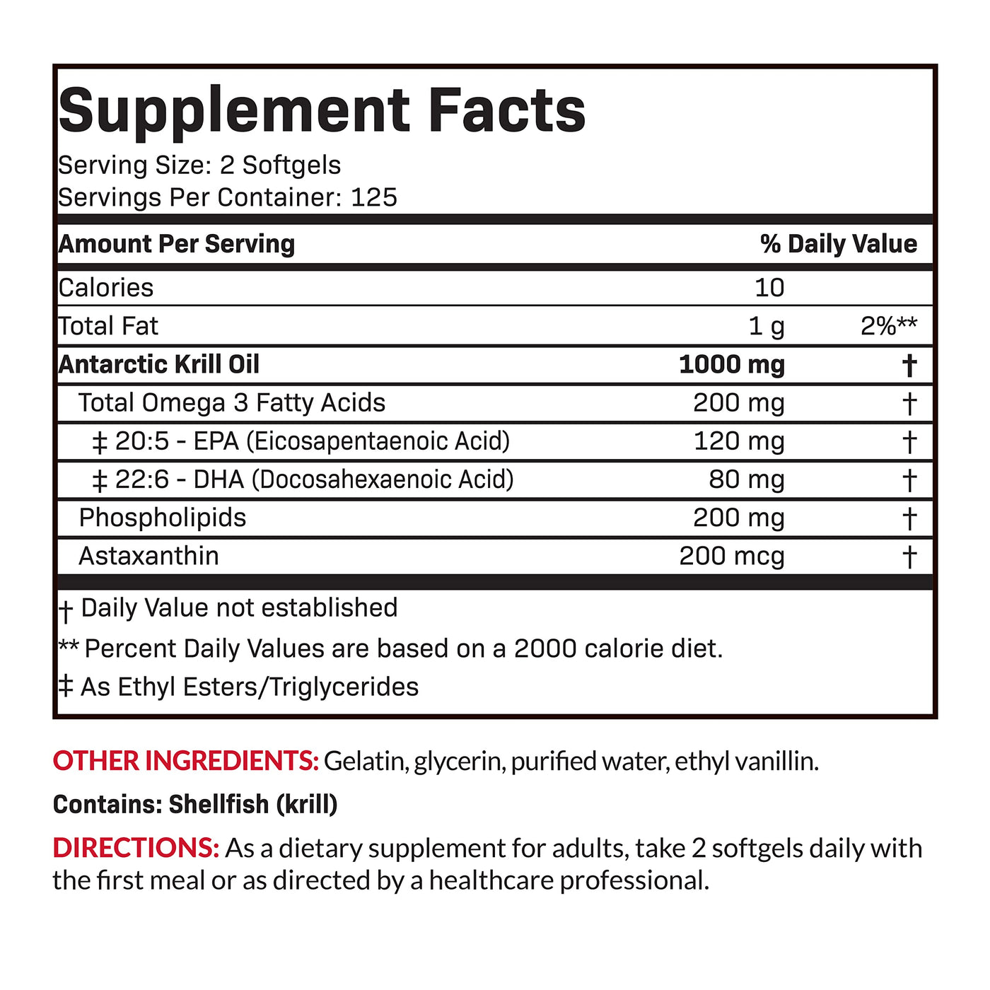 Antarctic Krill Oil 1000 MG with Astaxanthin - Manu Honey